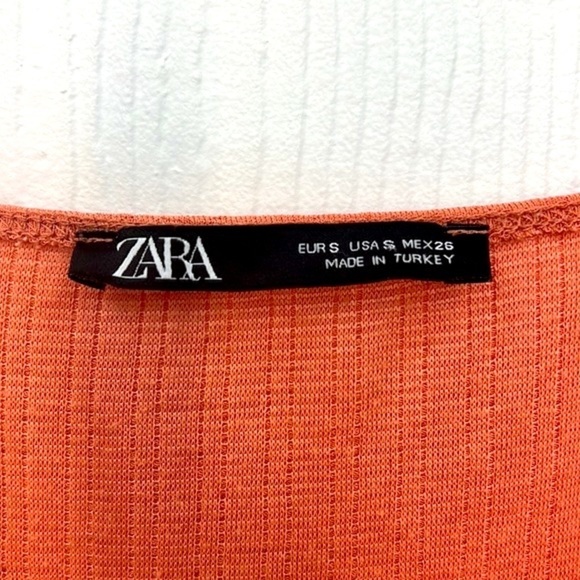 Zara - Terracotta Knit Midi Button Down With Thick Strap Dress Size Small - Picture 8 of 11